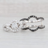 1.60ctw Princess Square Diamond Engagement Ring Wedding Band Jacket 14k Gold