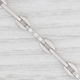 0.24ctw VS2 Diamond Link Bracelet 18k White Gold 7" 5.4mm Brushed Finish