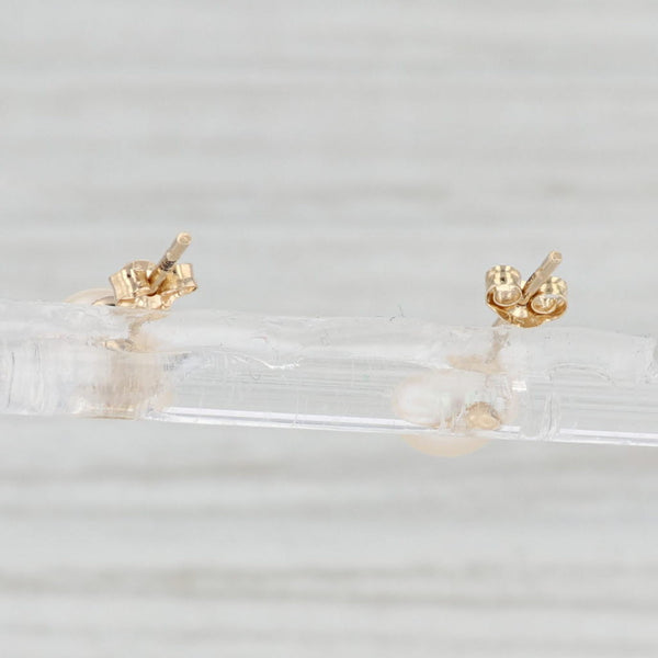 Light Gray Cultured Saltwater Pearl Stud Earrings 10k Yellow Gold Pierced Studs