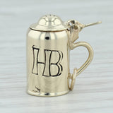 Light Gray Hofbrauhaus "HB" Stein Charm 8k Gold Las Vegas Souvenir German Beer Hall