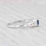 Light Gray 0.29ctw Blue Sapphire White Diamond Ring 14k White Gold Size 6 Oval Engagement