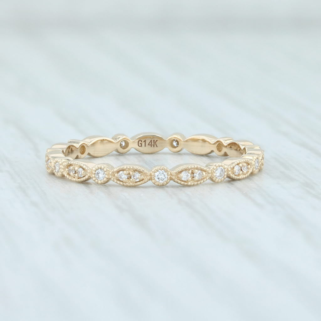 Light Gray New 0.14ctw Diamond Eternity Ring 14k Yellow Gold Sz 6.5 Wedding Stackable Band