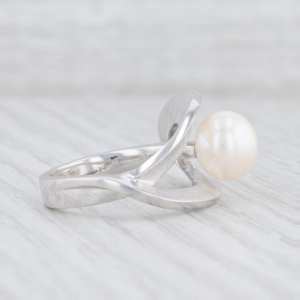 Light Gray New Bastian Inverun Cleverly Positioned Pearl Ring Sterling Silver 12876 Sz 54 7