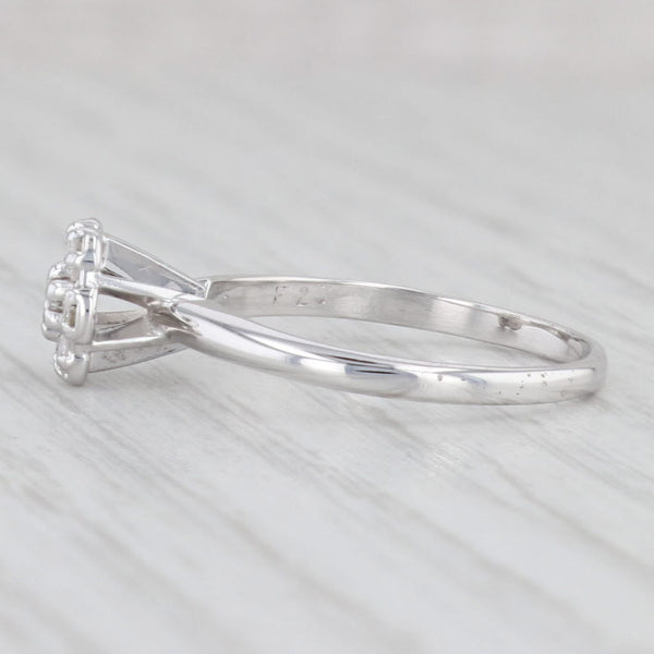 Light Gray Vintage 0.23ctw Diamond Cluster Engagement Ring 14k White Gold Size 7.5