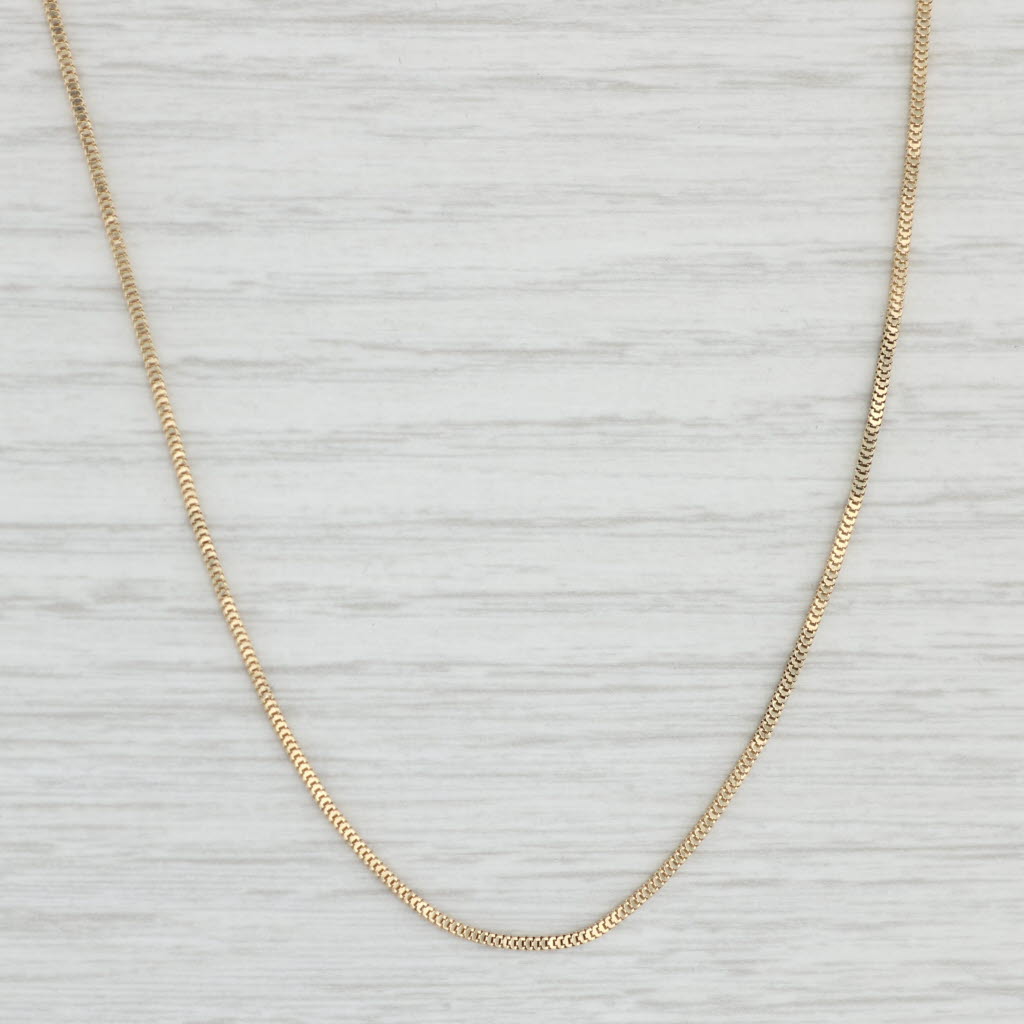 Light Gray Hexagon Box Chain Necklace 14k Yellow Gold 17.5" 1.1mm