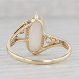 Light Gray Vintage Mother of Pearl Diamond Bypass Ring 14k Yellow Gold Size 6 Richard Klein