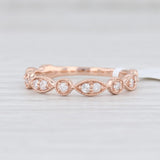 New Diamond Stackable Ring 14k Rose Gold Wedding Band Women's Stacking Size 6.75