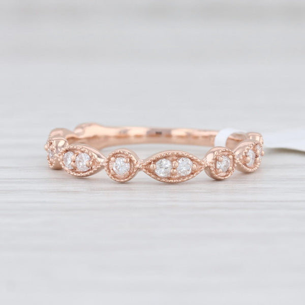 Light Gray New Diamond Stackable Ring 14k Rose Gold Wedding Band Women's Stacking Size 6.75