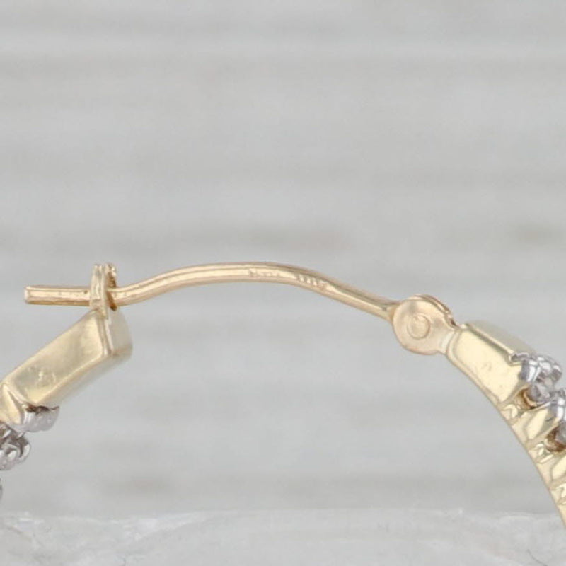 0.74ctw Diamond Inside Out Hoop Earrings 10k 14k Gold Snap Top Round Hoops
