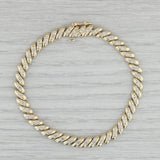 1ctw Diamond San Marco Chain Bracelet 14k Yellow Gold 7.25" 6.3mm