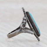 Light Gray Vintage Native American Turquoise Ring Sterling Silver Size 5 Bell Trading