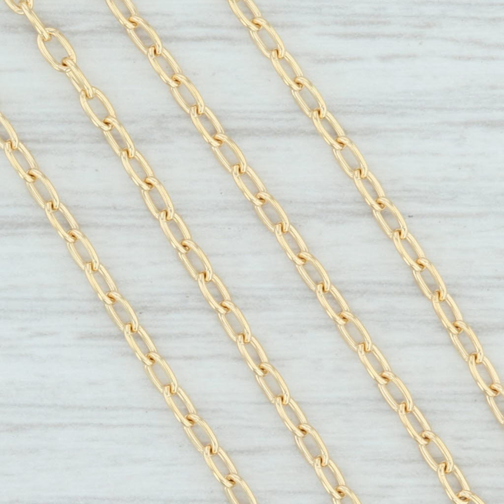 Light Gray New Cable Chain Necklace 14k Yellow Gold 16" 1.6mm Lobster Clasp