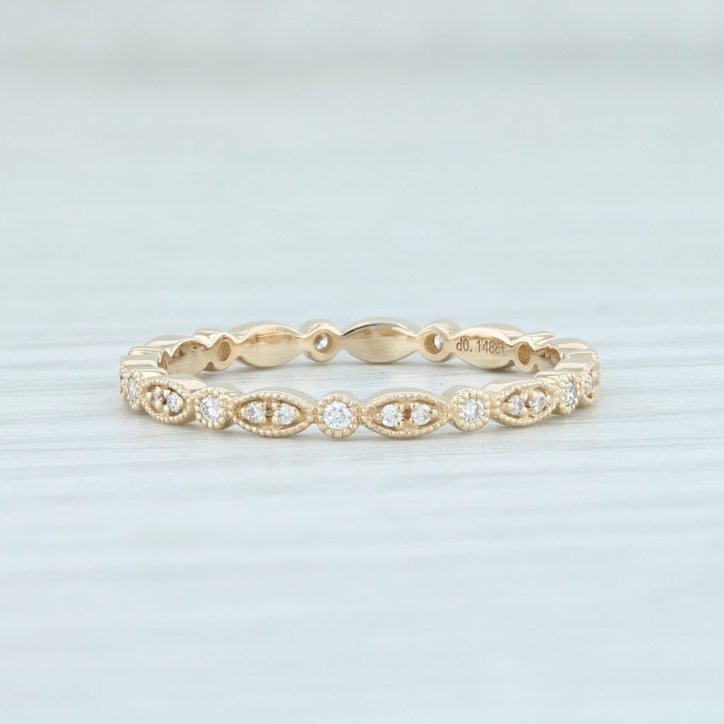 Light Gray New 0.14ctw Diamond Eternity Ring 14k Yellow Gold Sz 6.5 Wedding Stackable Band