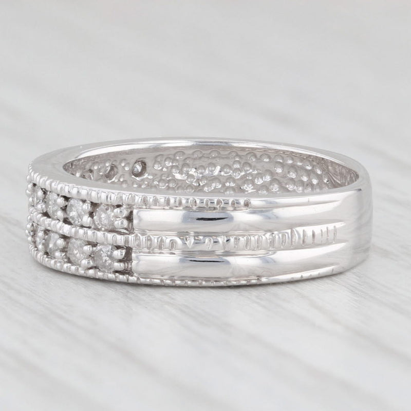 Light Gray 0.90ctw Diamond Ring 14k White Gold Anniversary Wedding Band Size 6.5