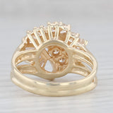 0.90ctw Diamond Cluster Heart Ring 14k Yellow Gold Size 6 Cocktail