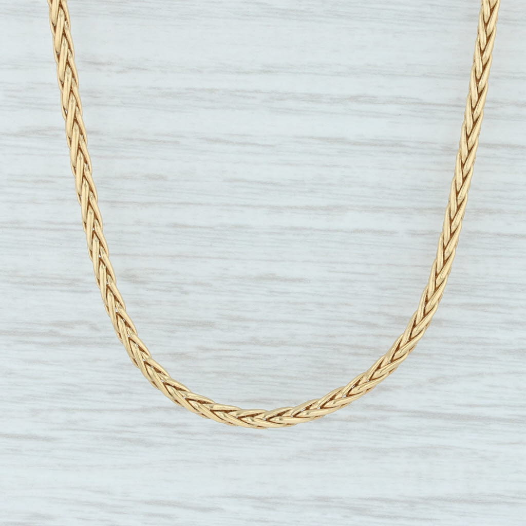 Light Gray Designer Wheat Chain Necklace 18k Yellow Gold 17" Diamond Hook Clasp Nordstrom