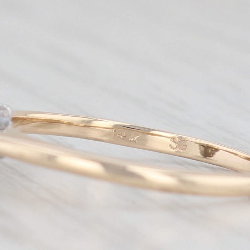 Light Gray Vintage 0.32ctw Diamond Halo Engagement Ring 14k Yellow Gold Size 5.25