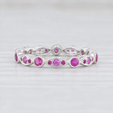 New Beverley K .63ctw Ruby Eternity Ring 14k White Gold Size 5.75 Stackable Band