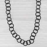 New Nina Nguyen Moon Necklace Circle Chain Toggle Clasp Oxidized Sterling 44.5"
