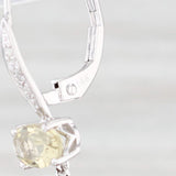 Light Gray 5.72ctw Smoky Quartz Citrine Diamond Drop Earrings 14k White Gold Lever Back