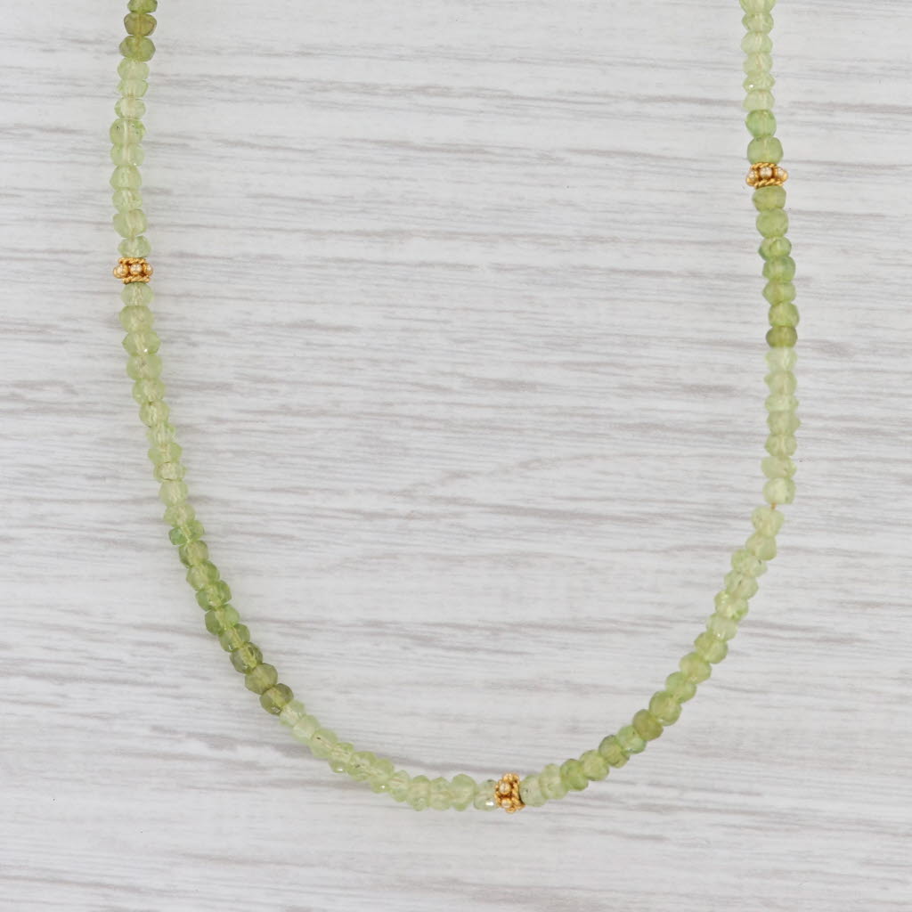 Light Gray New Nina Nguyen Harmony Bead Necklace Gold Vermeil Sterling Green Peridot