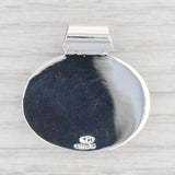 Light Gray New Resin Pendant Sterling Silver 925 Oval Solitaire Statement Slide