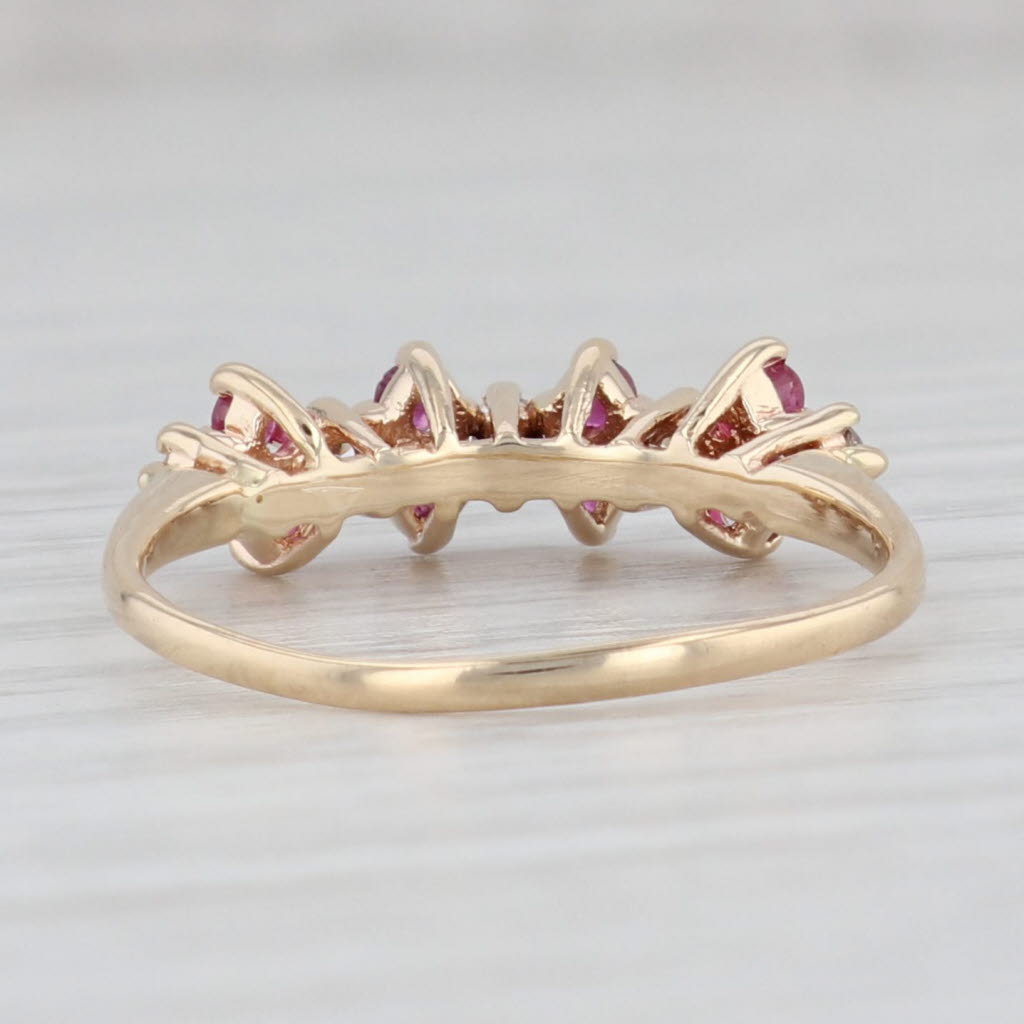 Light Gray 0.41ctw Ruby Diamond Ring 14k Yellow Gold Stackable Size 7.75