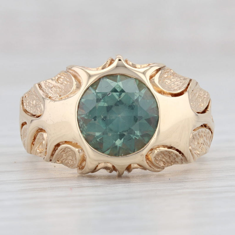 Natural Green Stone Ring for Woman Adjustable Gold Color Ring Elegant  Finger Jewelry Exquisite Female Gift
