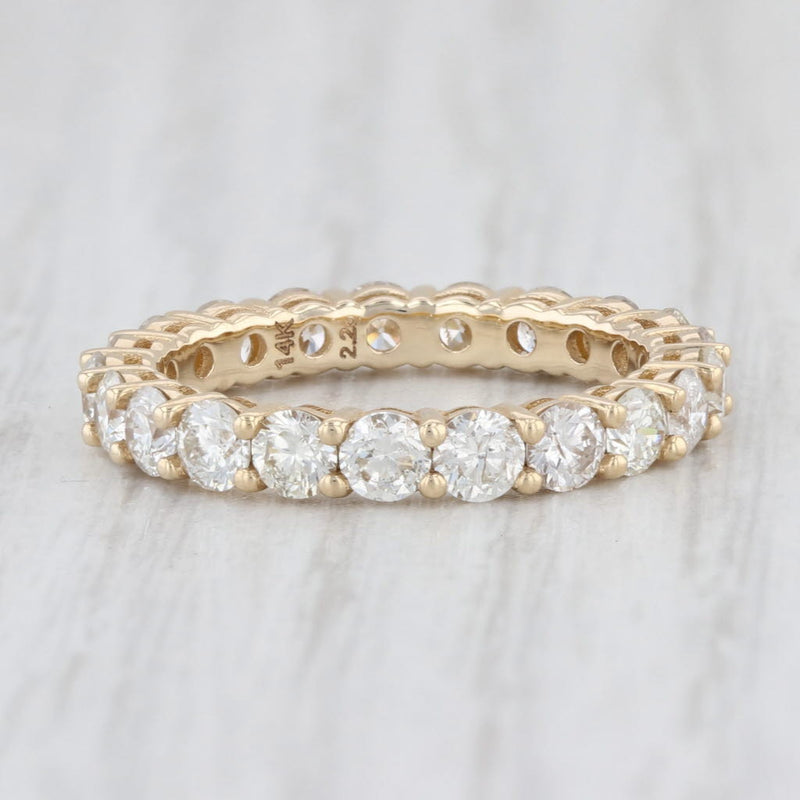 New 2.25ctw Diamond Eternity Band 14k Yellow Gold Size 6 Stackable Wedding Ring