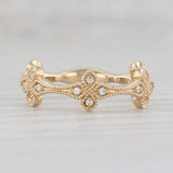 New Floral Diamond Ring 14k Yellow Gold Wedding Band Stackable Size 6.5