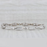 Light Gray 1.55ctw Diamond Link Bracelet 14k White Gold 7”