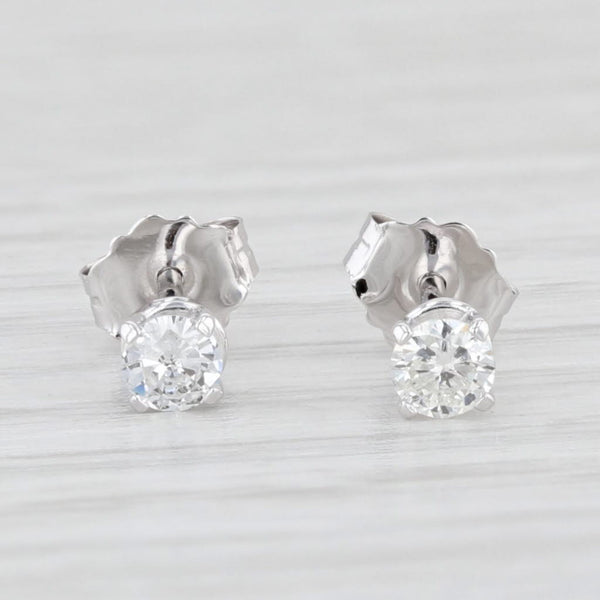 Light Gray 0.19ctw Diamond Stud Earrings 14k White Gold Round Solitaire Studs