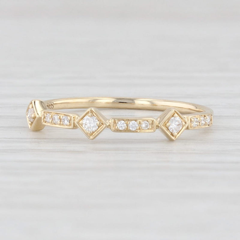 New Diamond Stackable Ring 14k Yellow Gold Size 6.75 Wedding Band