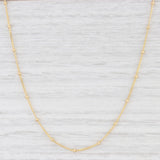 Light Gray New Bead Curb Chain Necklace 14k Yellow Gold 16" 1.8mm Rondells