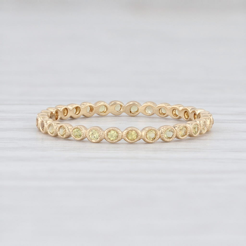 Light Gray New Beverley K Yellow Sapphire Eternity Band 14k Gold Size 6.5 Stackable Ring