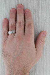 Rosy Brown New Crisscross Pattern Cobalt Chrome Ring Size 7.5 Wedding Band