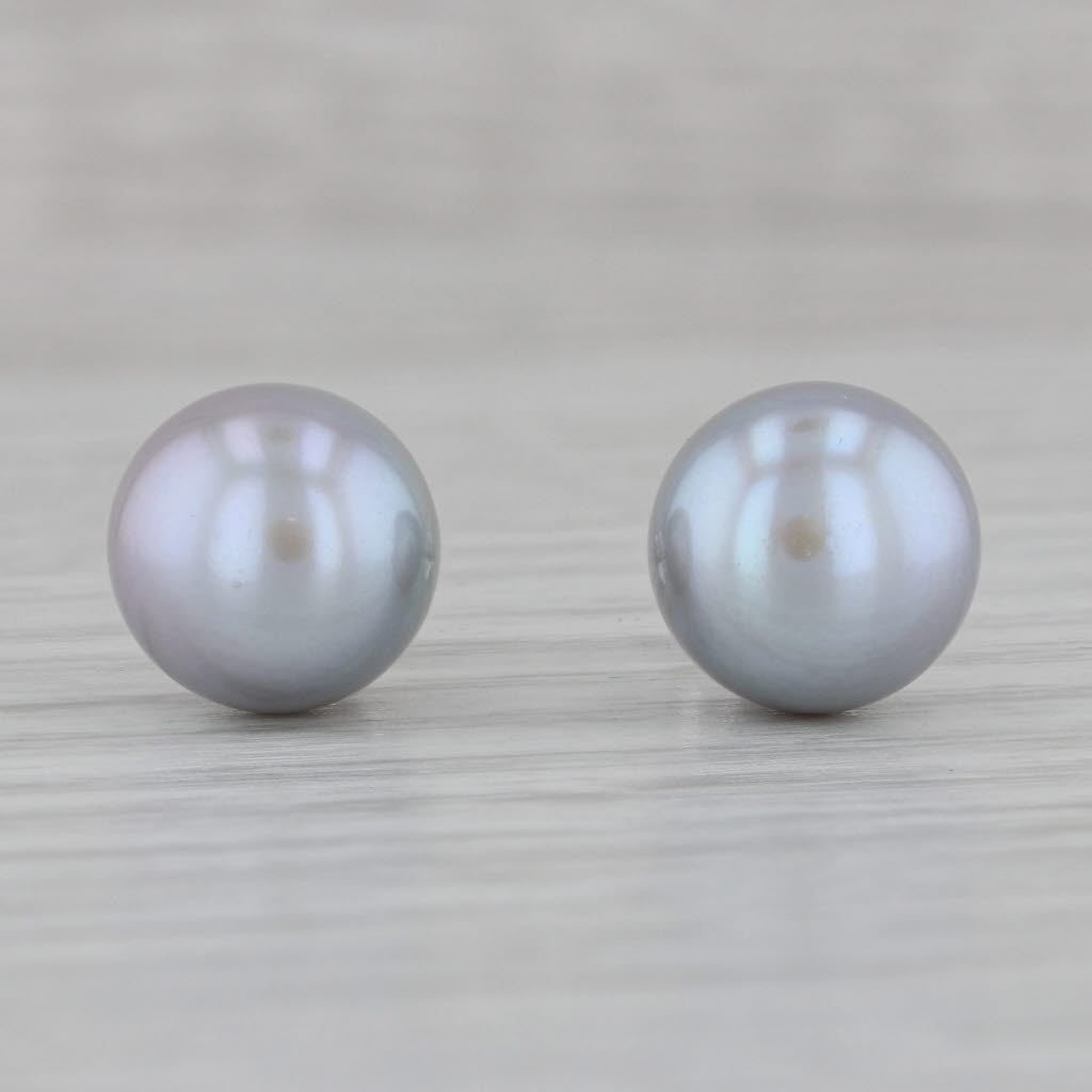 Gray Honora Gray Pearl Stud Earrings 14k White Gold Pierced Studs