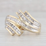 0.40ctw Scalloped Diamond Bypass Ring 10k Yellow Gold Size 8