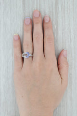 1.24ctw Tanzanite Diamond Ring 14k White Gold Size 7 3-Stone