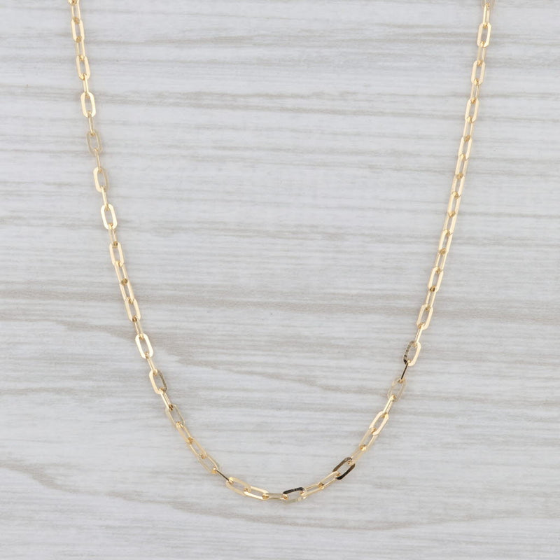 Light Gray New Paperclip Chain Necklace 14k Yellow Gold 18" 1.7mm Cable Chain Lobster Clasp