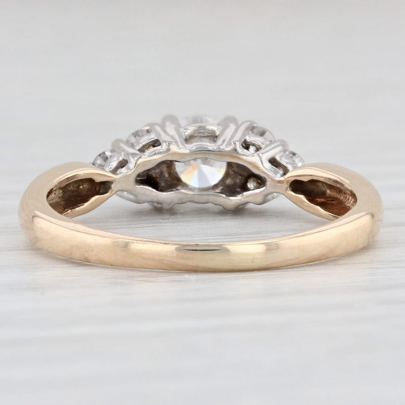 0.91ctw Round Diamond Engagement Ring 14k Yellow White Gold Size 8.25