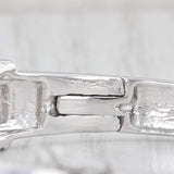 Light Gray 5.74ctw Princess Diamond Bangle Bracelet 14k White Gold 7" 9.5