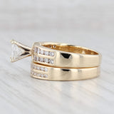 Light Gray 1.94ctw GIA Princess Square Diamond Engagement Ring Wedding Band 14k Gold