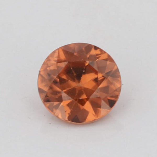 New 5.5 mm 0.87ct Natural Orange Brown Zircon Round Solitaire Loose Gemstone