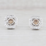 Light Gray Le Vian 0.76ctw Chocolate Diamond Halo Earrings 14k White Gold Pierced Studs