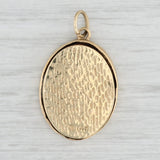 Victorian Female Portrait Pendant 14k Yellow Gold Oval Frame Vintage Charm