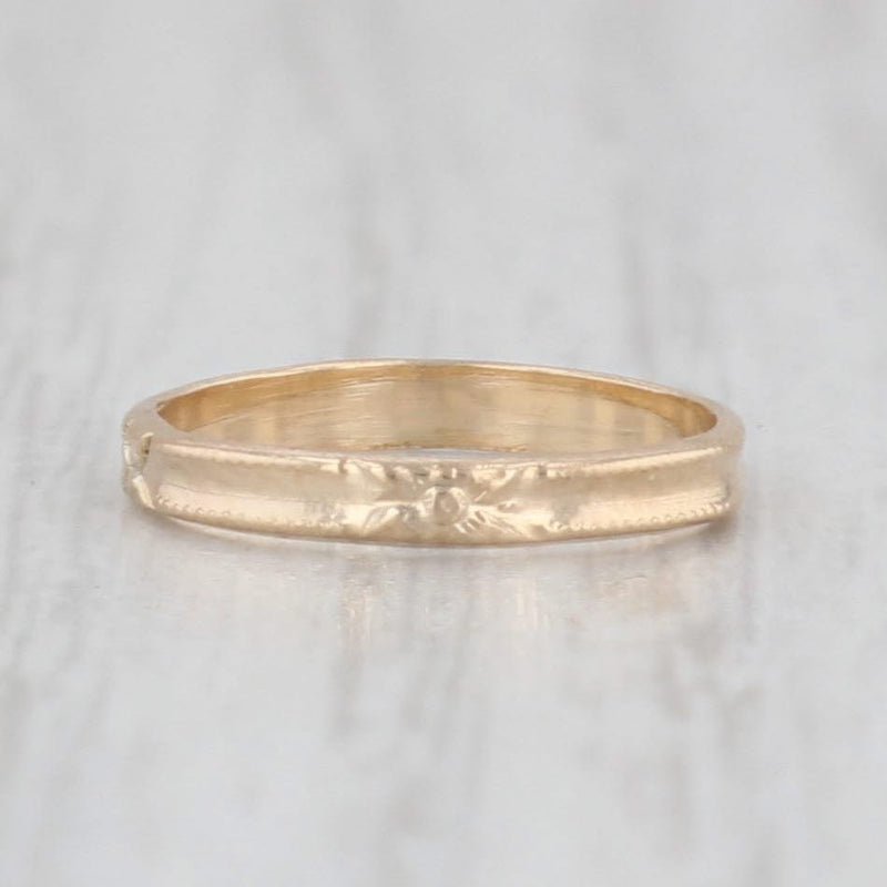 Antique Keepsake Floral Baby Ring 10k Yellow Gold Small Baby Size