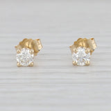 New 0.32ctw Diamond Solitaire Stud Earrings 14k Yellow Gold April Birthstone
