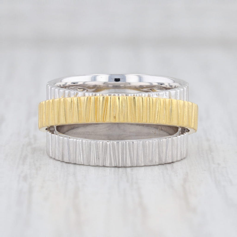 New Bastian Inverun Ring 12850 Bicolor Memorable Surface Sterling Silver 56 7.5