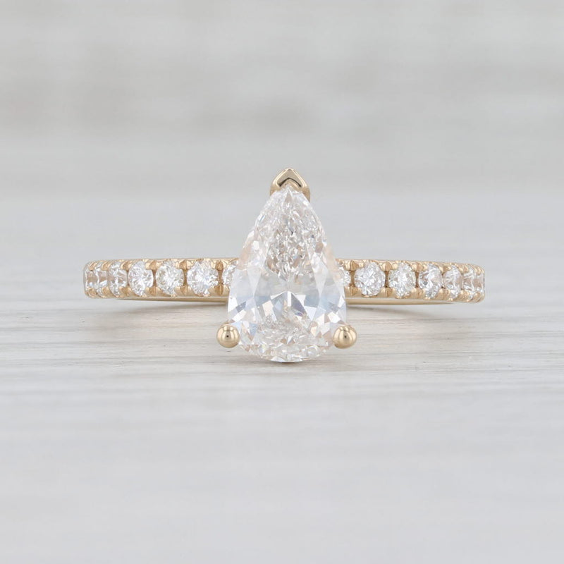 New 1.5ctw Pear Diamond Engagement Ring 14k Yellow Gold Size 6.25